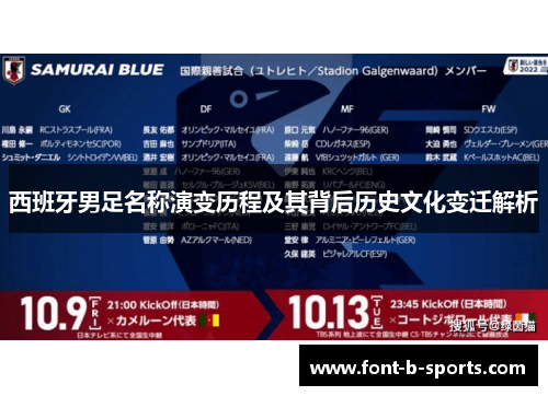 西班牙男足名称演变历程及其背后历史文化变迁解析